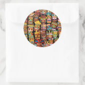 Sticker Rond Pattern de Tiki (Sac)