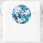 Sticker Rond Pattern tropical hibiscus (Sac)