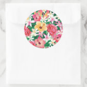 Sticker Rond Pattern tropical hibiscus (Sac)