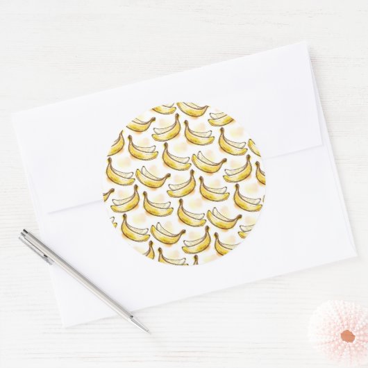Sticker Rond Pattern with banana (Enveloppe)