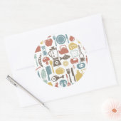 Sticker Rond Pattern with cooking icons (Enveloppe)