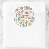 Sticker Rond Pattern with cooking icons (Sac)