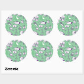 Sticker Rond Pattern with food (Feuille)