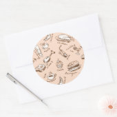 Sticker Rond Pattern with food (Enveloppe)