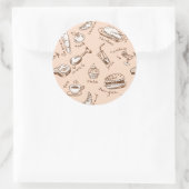 Sticker Rond Pattern with food (Sac)