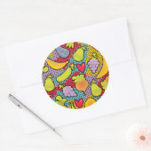 Sticker Rond Pattern with fruits and vegetables (Enveloppe)