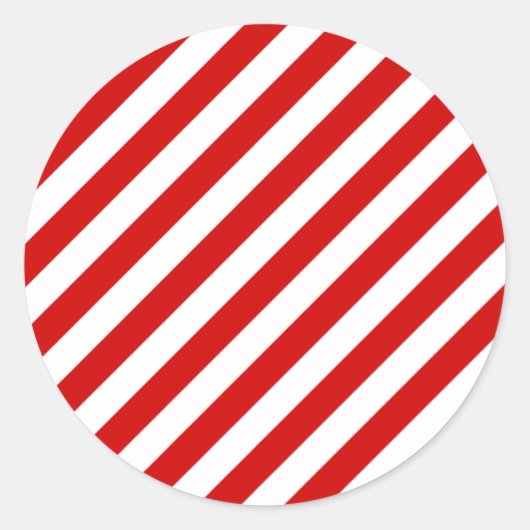 Sticker Rond Patterns à barres rouges et blanches (Devant)