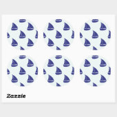 Sticker Rond Patterns bleus (Feuille)