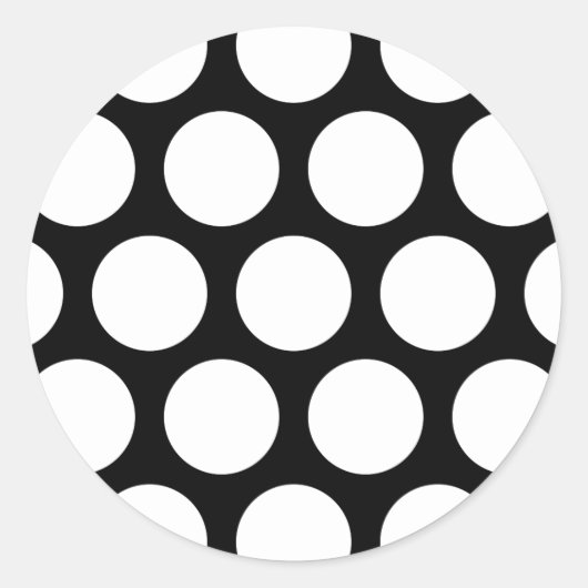 Sticker Rond Patterns de Large Polka Dots : Black & White (Devant)