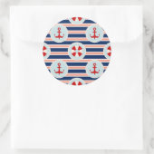 Sticker Rond Patterns de Nautical Stripes and Dots (Sac)