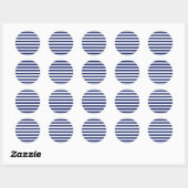 Sticker Rond Patters bleus et blancs (Feuille)