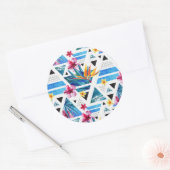 Sticker Rond Patters de Geometric Tropical (Enveloppe)