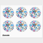 Sticker Rond Patters de Geometric Tropical (Feuille)