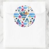 Sticker Rond Patters de Geometric Tropical (Sac)