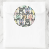 Sticker Rond Patters de Hipster Cute (Sac)