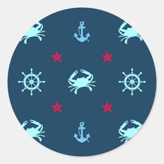 Sticker Rond Patters de Nautical Star (Devant)