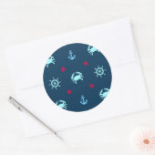 Sticker Rond Patters de Nautical Star (Enveloppe)