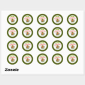 Sticker Rond Patters de neige (Feuille)