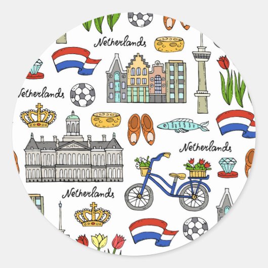 Sticker Rond Patters de Netherland (Devant)