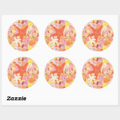Sticker Rond Patters de Pastel Sea Creature (Feuille)