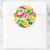 Sticker Rond Patters de Red & Yellow Tropical Fruit (Sac)