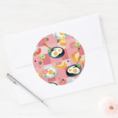 Sticker Rond Patters de Tomato et Fried Eggs (Enveloppe)