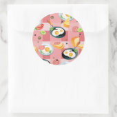 Sticker Rond Patters de Tomato et Fried Eggs (Sac)