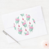Sticker Rond Patters Flamingo et Watermelon Pastel (Enveloppe)