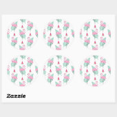 Sticker Rond Patters Flamingo et Watermelon Pastel (Feuille)