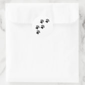 Sticker Rond pattes de chien mignonne noire (Sac)