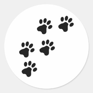 Sticker Rond pattes de chien mignonne noire