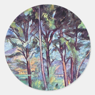 Sticker Rond Paul Cézanne - Pins et Aqueduc Beaux-Arts