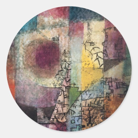 Sticker Rond Paul Klee Art Abstrait Cubisme (Devant)