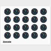 Sticker Rond Paul Klee Fish Magic Peinture Abstraite Art graphi (Feuille)