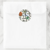 Sticker Rond Paul Klee Rich Harbor Expressionnisme abstrait (Sac)