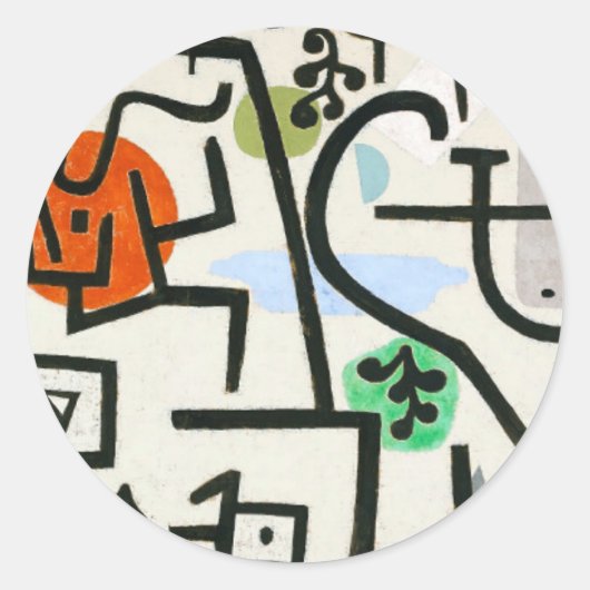 Sticker Rond Paul Klee Rich Harbour Expressionnisme Abstrait (Devant)