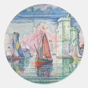 Sticker Rond Paul Signac - Entrée du port de La Rochelle