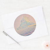 Sticker Rond Paul Signac - Mont Saint Michel Fog et Soleil (Enveloppe)