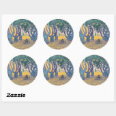 Sticker Rond Paul Signac - Place des Lices, Saint-Tropez (Feuille)