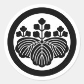 Sticker Rond Paulownia avec 5-3 fleurs en cercle (Devant)