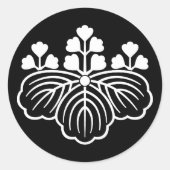 Sticker Rond paulownia ombragée avec 5-3 fleurs (Devant)