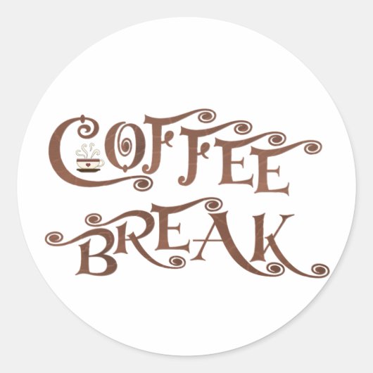 Sticker Rond Pause café (Devant)