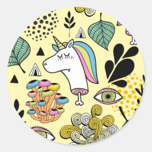 Sticker Rond Pauvre licorne