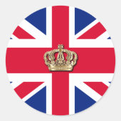 Sticker Rond Pavillon britannique et couronne Union Jack Classi (Devant)