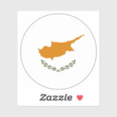 Sticker rond Pavillon Chypre (Feuille)