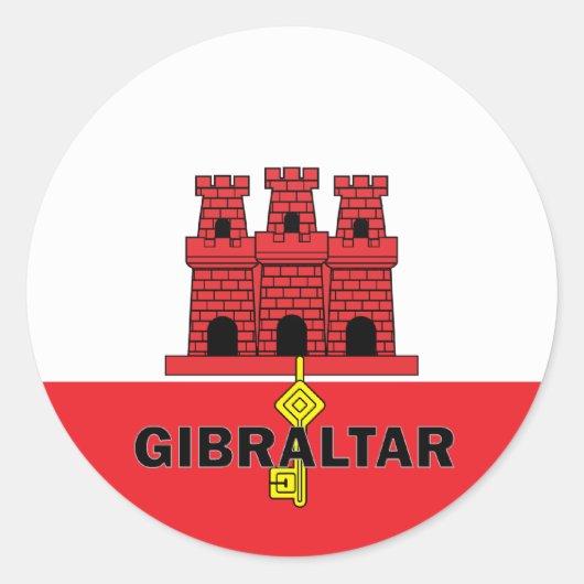 Sticker Rond Pavillon de qualité Roundel Gibraltar (Devant)