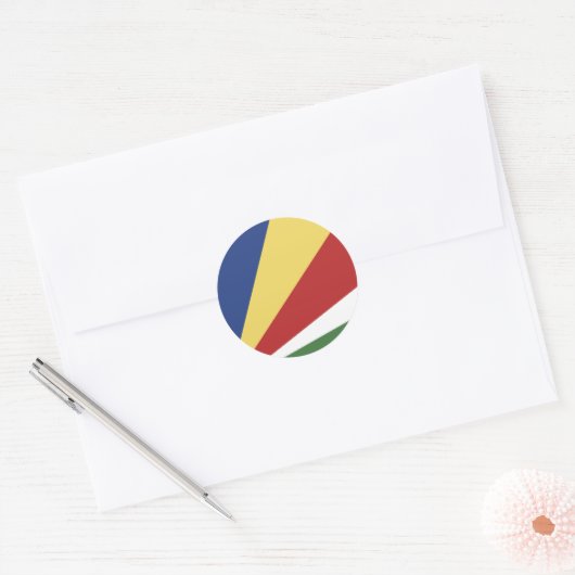 Sticker Rond pavillon des Seychelles (Enveloppe)