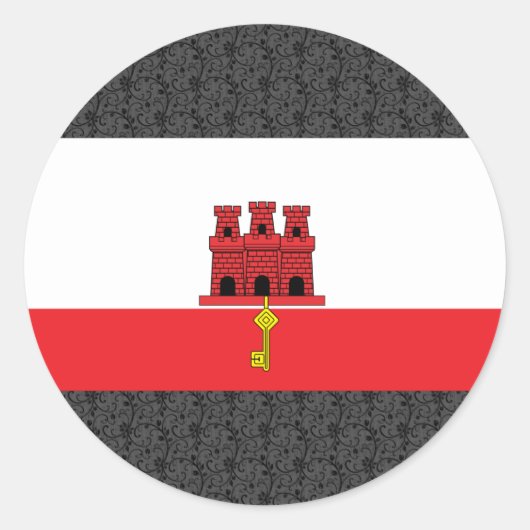Sticker Rond Pavillon Gibraltar (Devant)