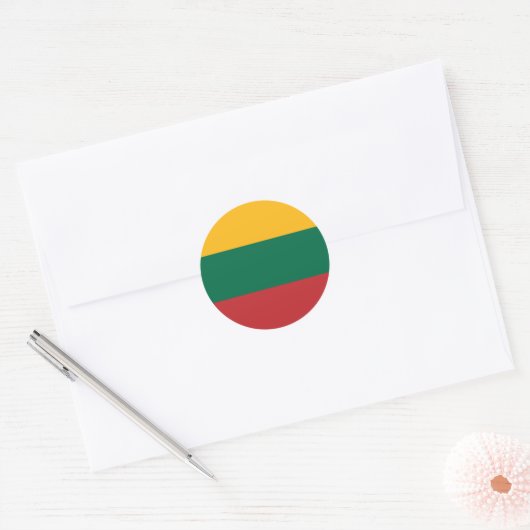 Sticker Rond pavillon lituanien (Enveloppe)