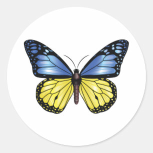Sticker Rond Pavillon monarque papillon ukrainien Tri-Blend
